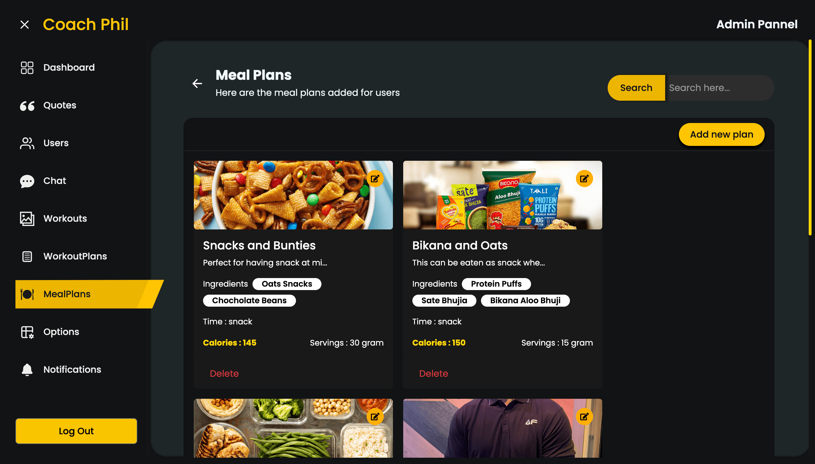 CoachPhil Admin Panel