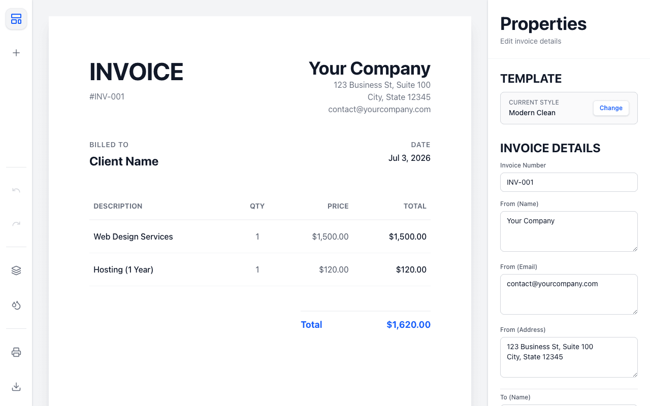 Advanced Invoice Generator